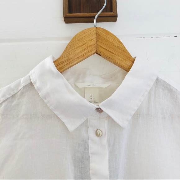 H&M Natural Linen Button Down Premium Quality 12 - Picture 11 of 14